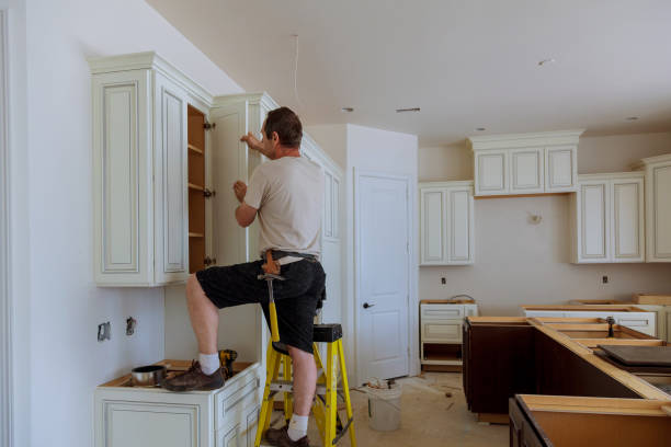 Kitchen island installation in Fisherville by JMT Kitchen Cabinet